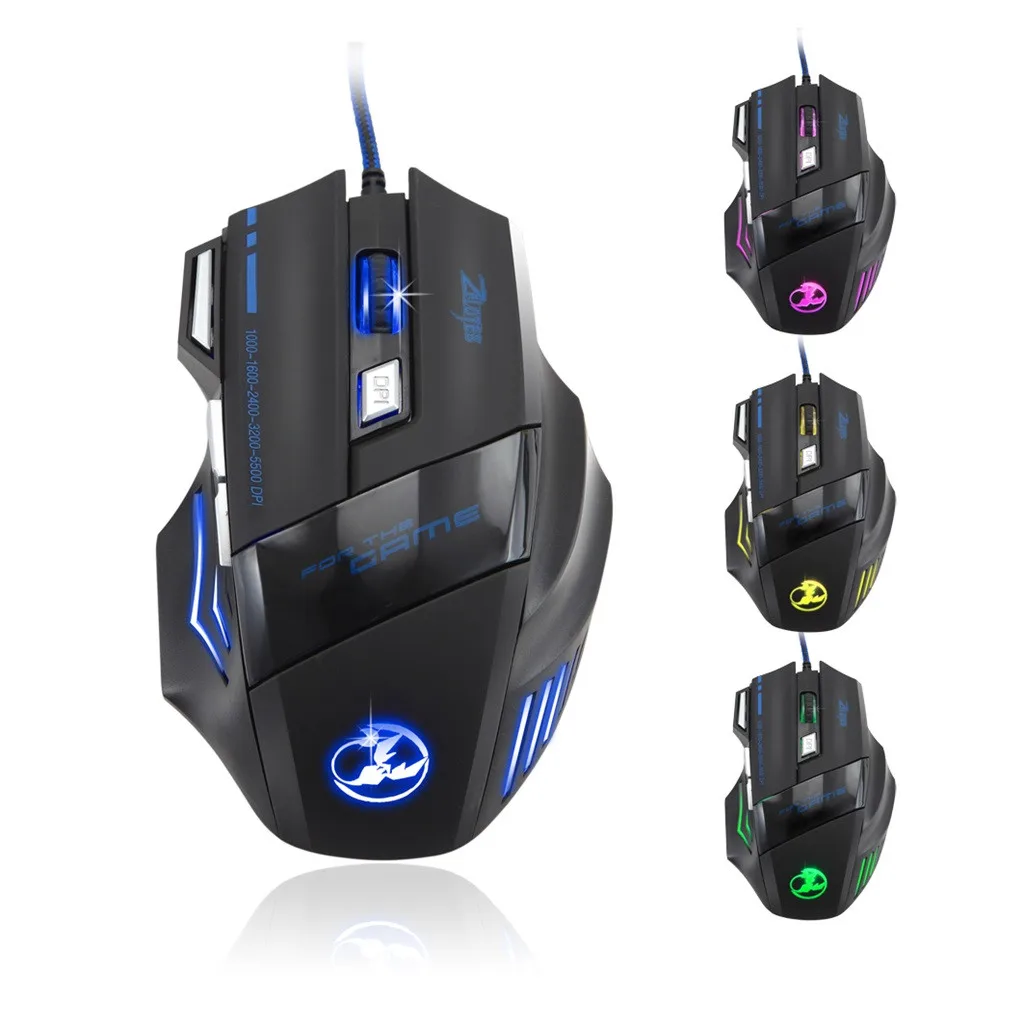 Мышь Raton Ordenador 7 кнопок проводная мышь dpi USB светодиодный игровой геймер мыши