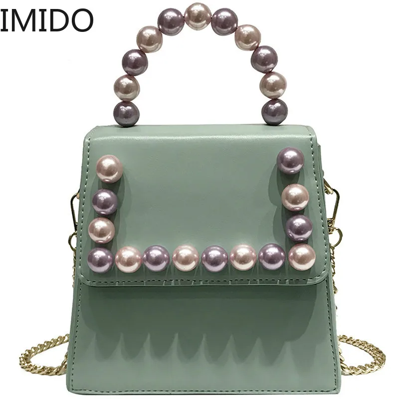 

Luxury Brand Handbag 2019 Fashion New High Quality PU Leather Women's Designer Handbag Pearl Tote Chain Shoulder Messenger Bags