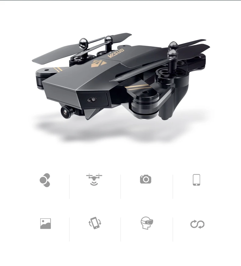 VISUO XS809 Drone - Foldable Wifi FPV drone With 2MP Camera Altitude Hold G-sensor Mode RC Quadcopter RTF 2.4GHz 8 VISUO XS809 drone (4)