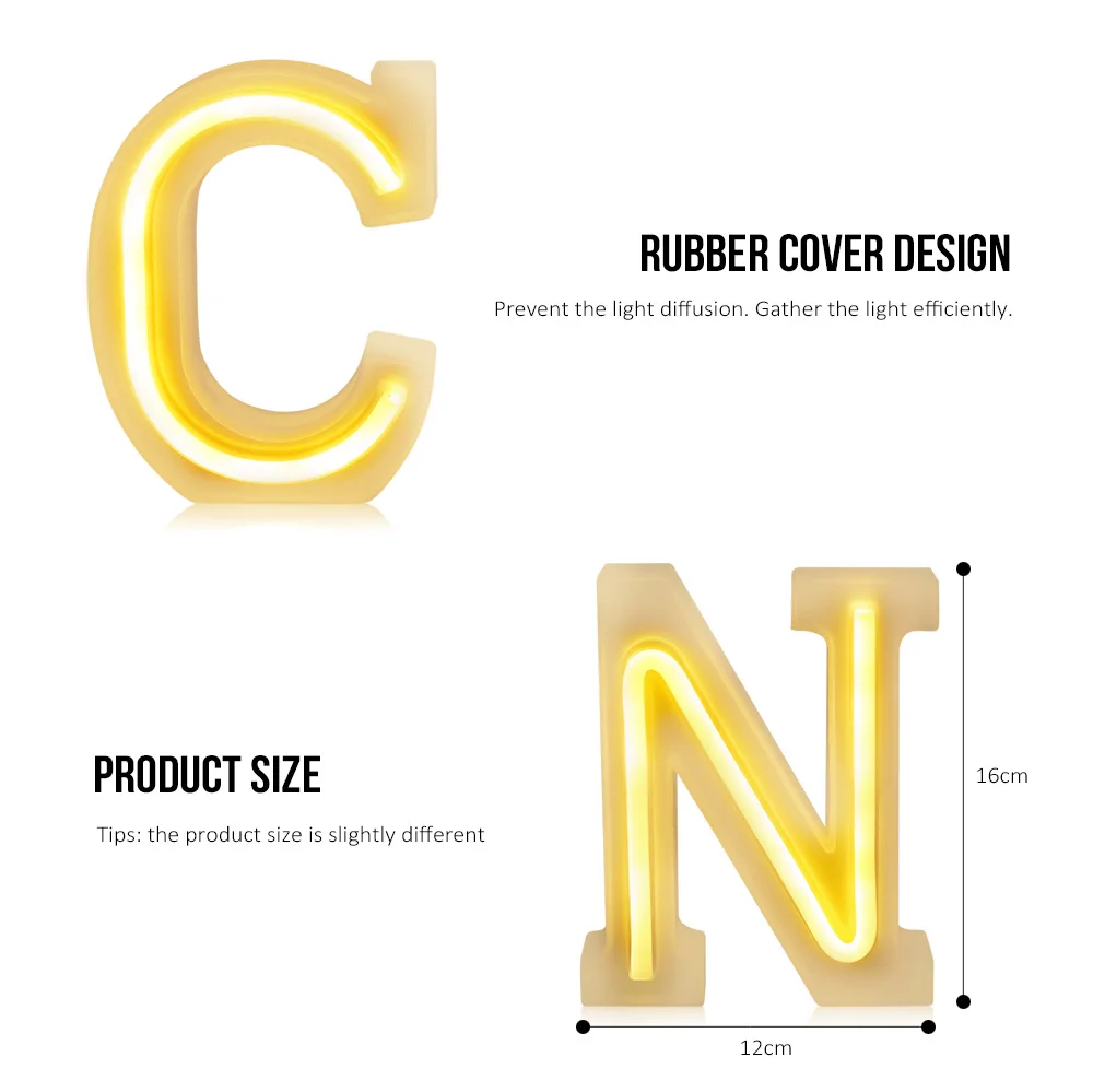 Small Letter Number LED Lamp Light Wedding Party Home Decoration Creative 26 English Alphabet Number Battery Lamp Romantic Light