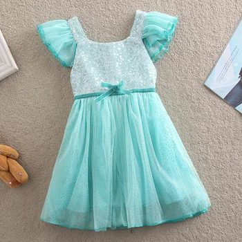

Retail Baby Girl Dress 2017 Summer Sequin Bow Baby Girl Clothes Princess Tutu Children's Dresses kids Clothes,vestidos infantis