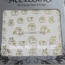 TJ001-024 Смешанные 20 листов/партия золото и белое украшение для ногтей стикер модный дизайн ногтей украшения