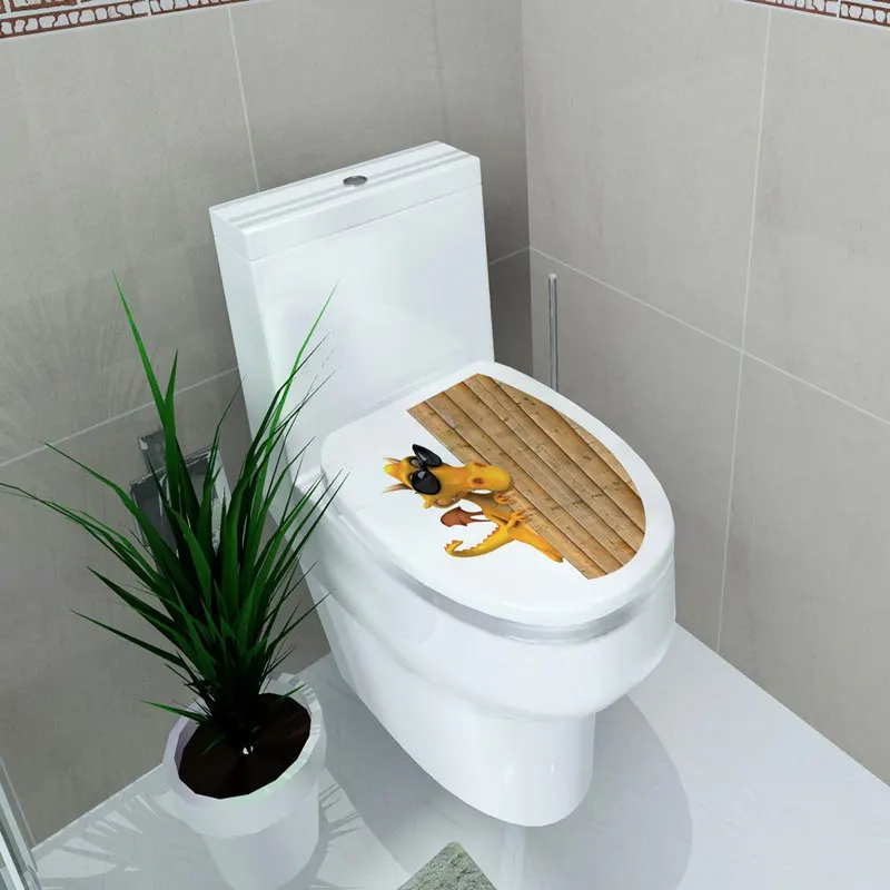 3D печать цветок вид Туалет наклейки ванная комната стикер домашний декор водостойкая картина настенные наклейки Pegatinas де сравнению наклейки wc - Цвет: Design 2 as photo