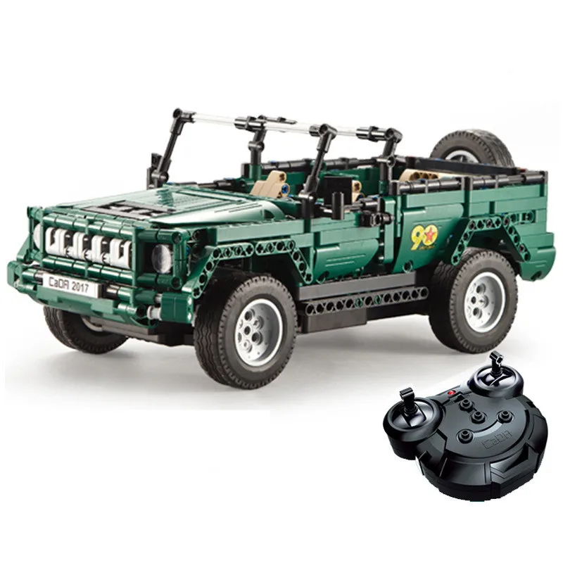 

Technic RC Remote Control Military Parade Jeep Truck Car Building Block Technic Series Compatible with