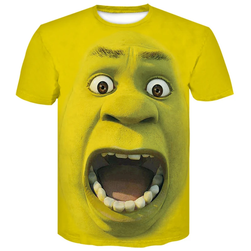

Shrek Shirt Funny T-shirts Hip Hop Clothes Short Sleeve Street 3d Printing Tshirt Men Clothes 2019 Summer New large size tops