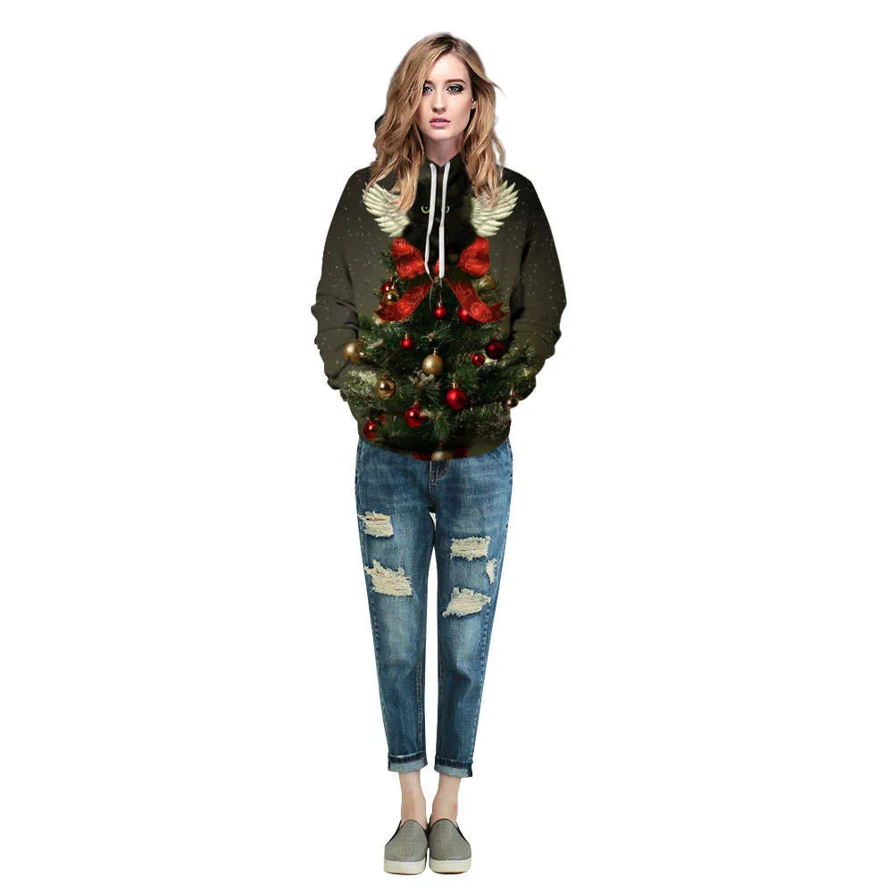 

Men Women 3D Christmas Print hooded hoodies fashion womens ladies Long Sleeve Couples Hoodies Blouse Sweatshirts female mujer