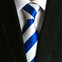 High-end Полосатые Шея Связь для Мужчин Синий и Красный 8 см Широкие Галстуки Свадебные Костюмы Полиэстер Шелковые Gravatas бизнес Corbatas Подарок Свадебная галстуки для мужчин