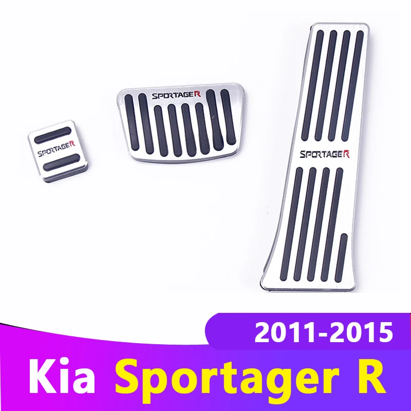 

Aluminum allo Car Styling Accelerator Gas Pedal Brake Pedal Cover AT For KIA Sportage 3rd 2011 2012 2013 2014 2015 Accessories