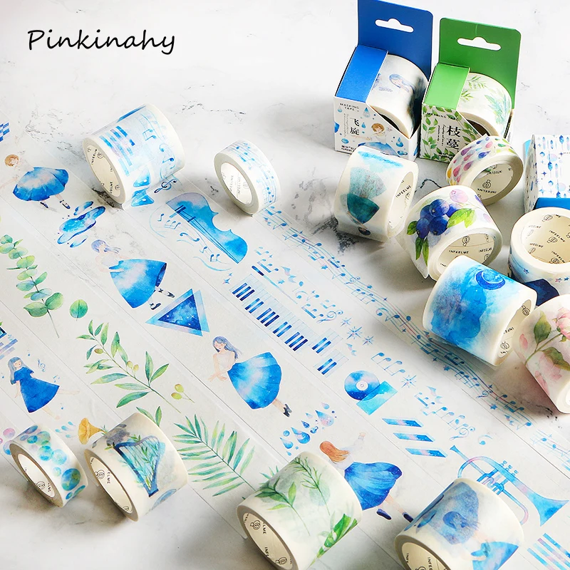 

Watercolor Alice and flower washi tape DIY decoration scrapbooking planner masking tape adhesive tape label sticker stationery