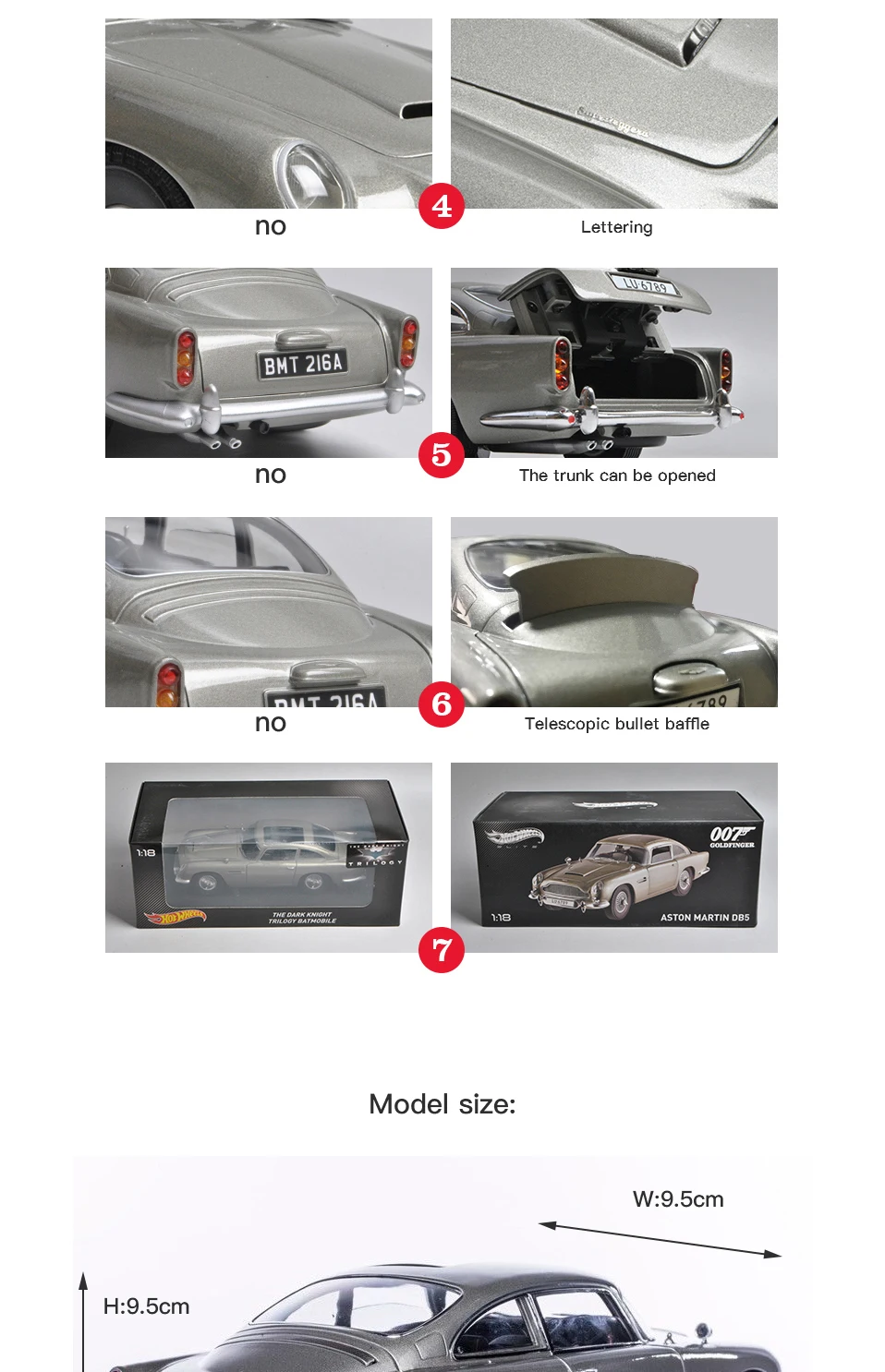 1 18 scale car models 2-4 Years james bond 007 collectables   Aston Matin DB5  Diecasts & Toy Vehicles Model Toys For Gifts      (5)