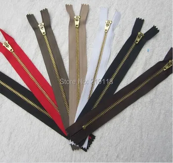 

Free Shipping 50pcs 8Color Mixed batch of Sanli brand 4# copper zipper jeans zipper croppings belt lock 18cm length