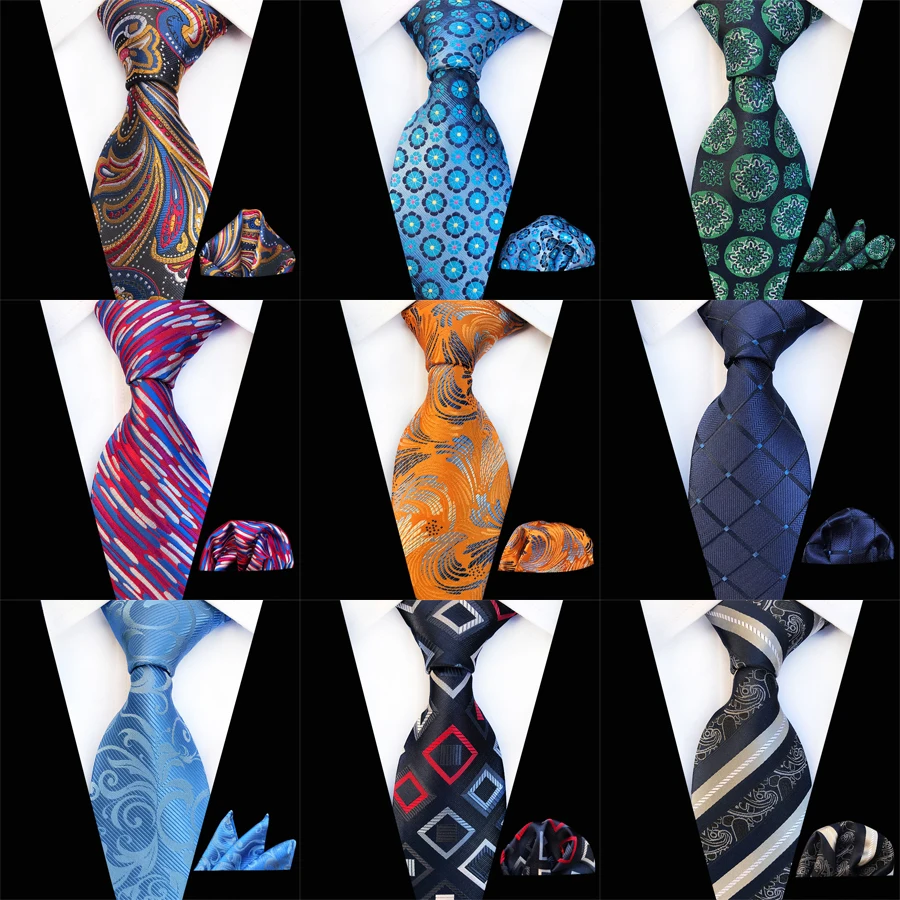 Новинка, различные мужские галстуки, классические, Полиэстеровые, шелковые, деловые, свадебные, цветочные, в полоску, платок-галстук, наборы, карманные, квадратные Галстуки