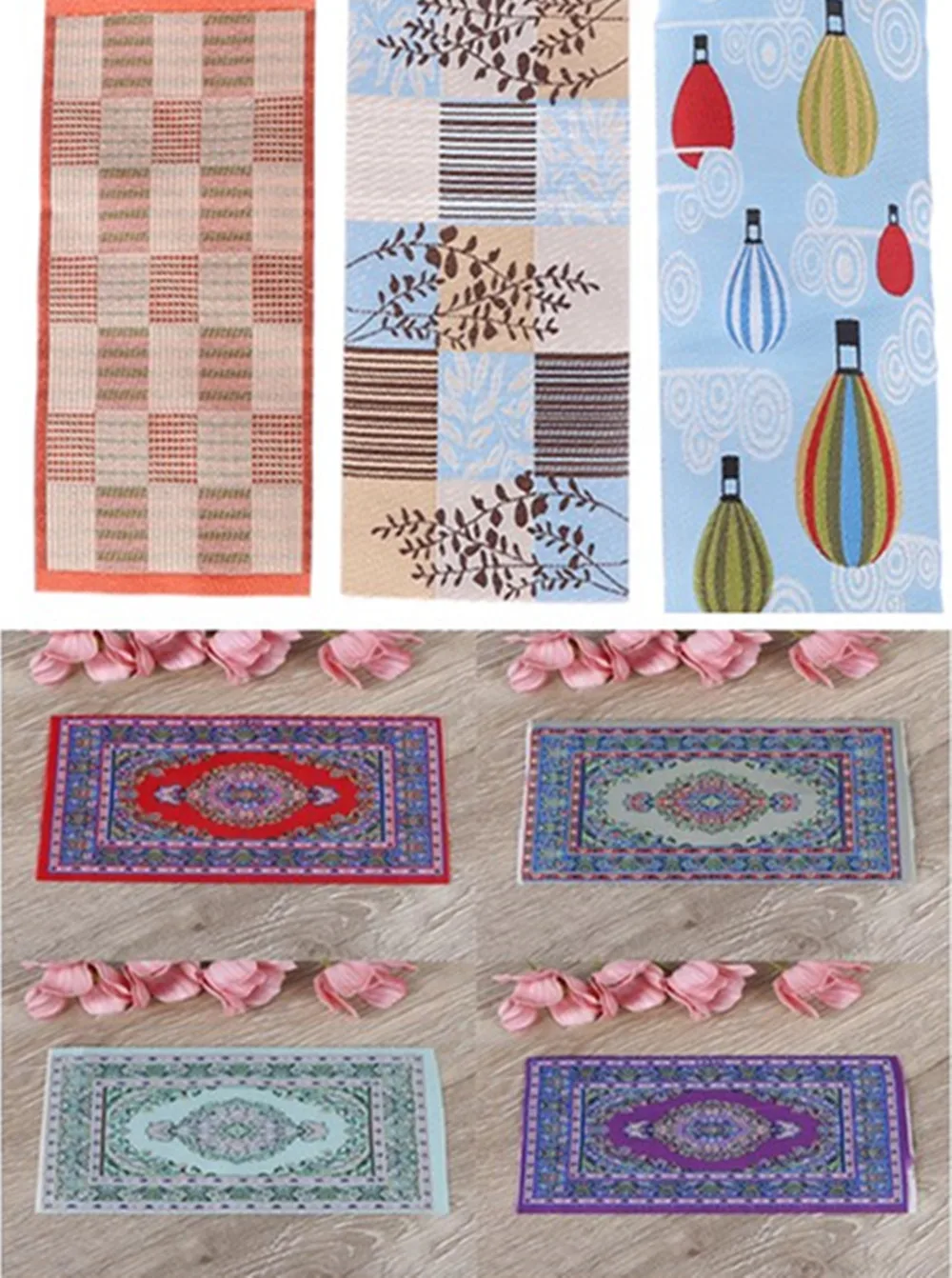 

1:12 Scale Dollhouse Mini Carpet Mat Miniature Hand Woven Turkish Rugs Doll House Mini Carpet Mat Miniature Dollhouse For DIY
