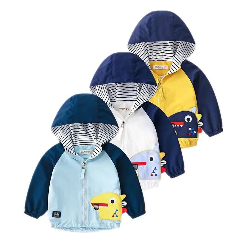 

2019 Kids Jackets for Boys Dinosaurs Coat Spring Autumn Hoodie Jacket Boy Windbreaker Casaco Baby Clothes Children Outerwear Top