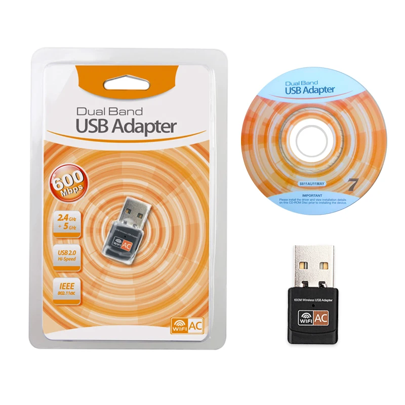 USB Wifi адаптер 600 Мбит/с Беспроводная Wi Fi антенна AC 2,4G/5G Ethernet Сетевая карта двухдиапазонный Wi-Fi приемник 802.11a/g/n/ac для ПК