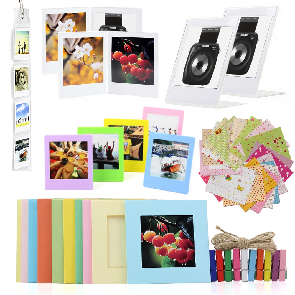 

Camera Accessories Bundle for Fujifilm Instax Square SQ20/SQ10/SQ6/SP-3 Pack of Stickers, Wall Hang Frame, Desk Frame