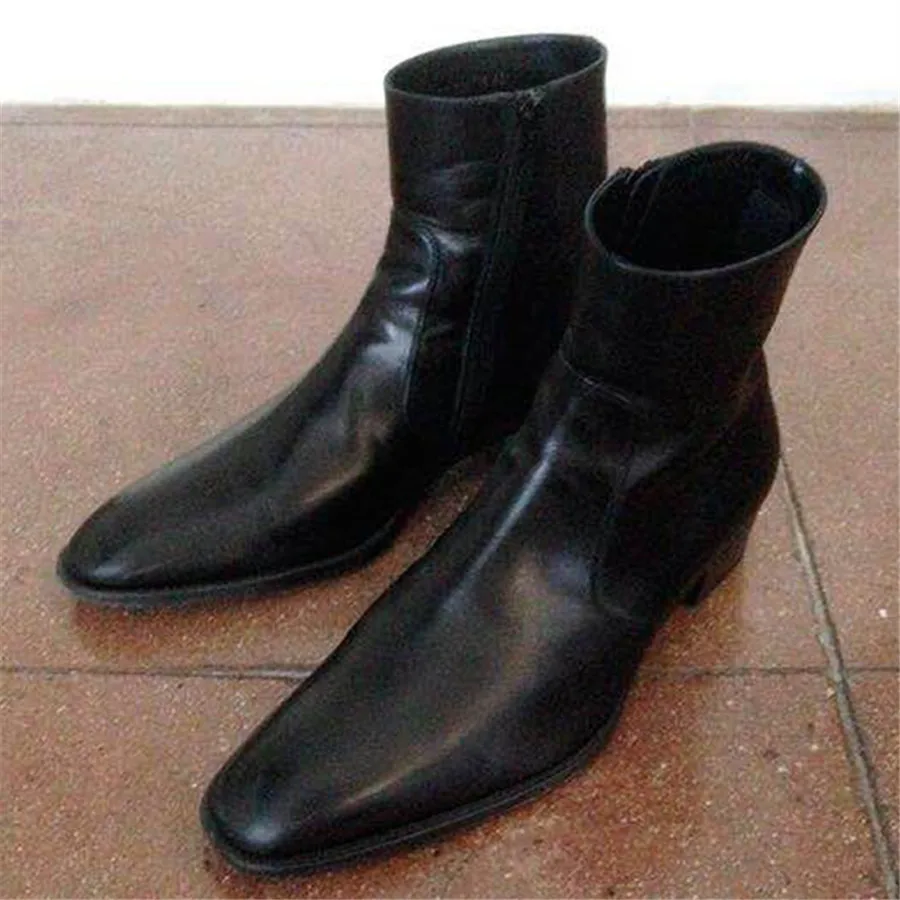 Yapi/обтягивающие мужские ботинки ручной работы из телячьей кожи с острым носком; деловая обувь на каблуке 4 см; обувь в стиле рок-свободы; Botas; обувь ручной работы