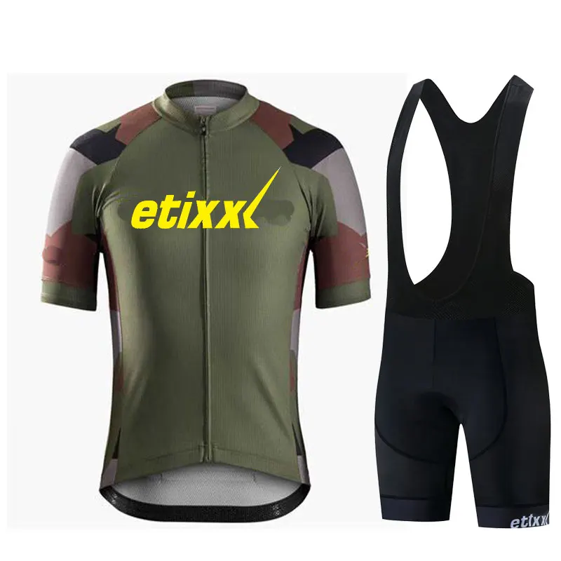 Лето etixxl команда Велоспорт Джерси быстросохнущая Ropa Ciclismo велосипед для мужчин Одежда дышащая гелевая прокладка нагрудник короткие наборы - Цвет: cycling set 2