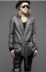 2019 новый корейский вариант тонкий мужской костюм блейзеры однобортный пояса в британском стиле мужские повседневные куртки прилив