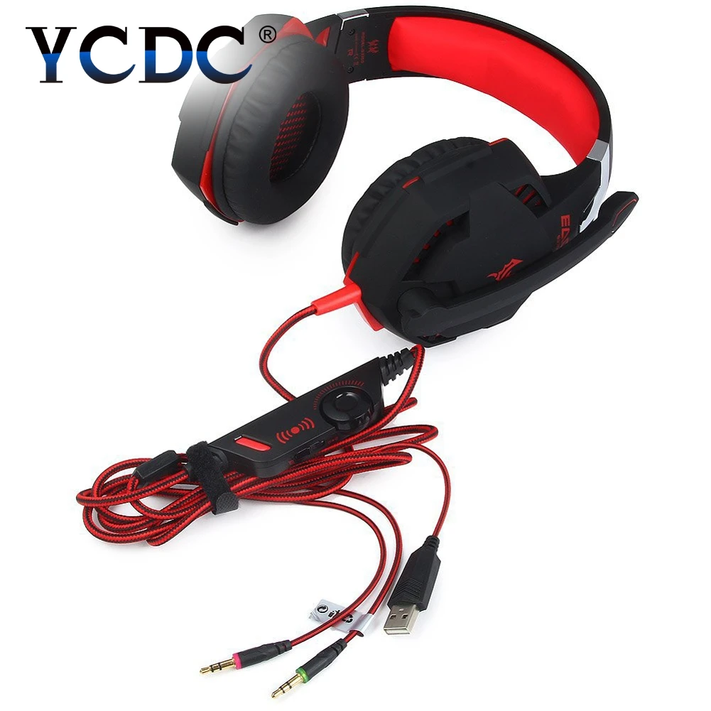 YCDC TOP Wired Headphone Stereo Sound Earphone Adjustable Pro Gaming Headset With Mic 3.5mm Audio Cable For Desktop PC Gamer LOL