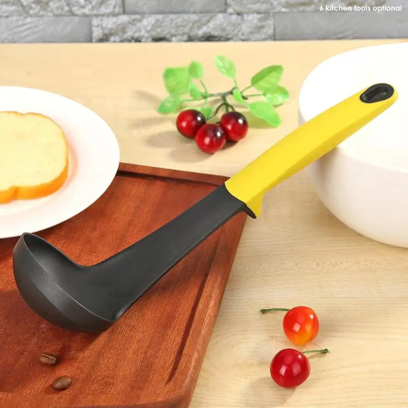 6pcs Colorful Handle Cookware Plastic Food Grade Kitchen Cooking Utensils Fashion Antibacterial Cooking Tools