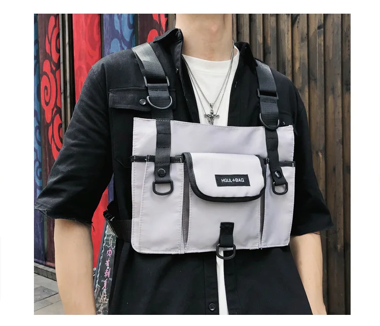 Hip hop tático colete masculino função peito