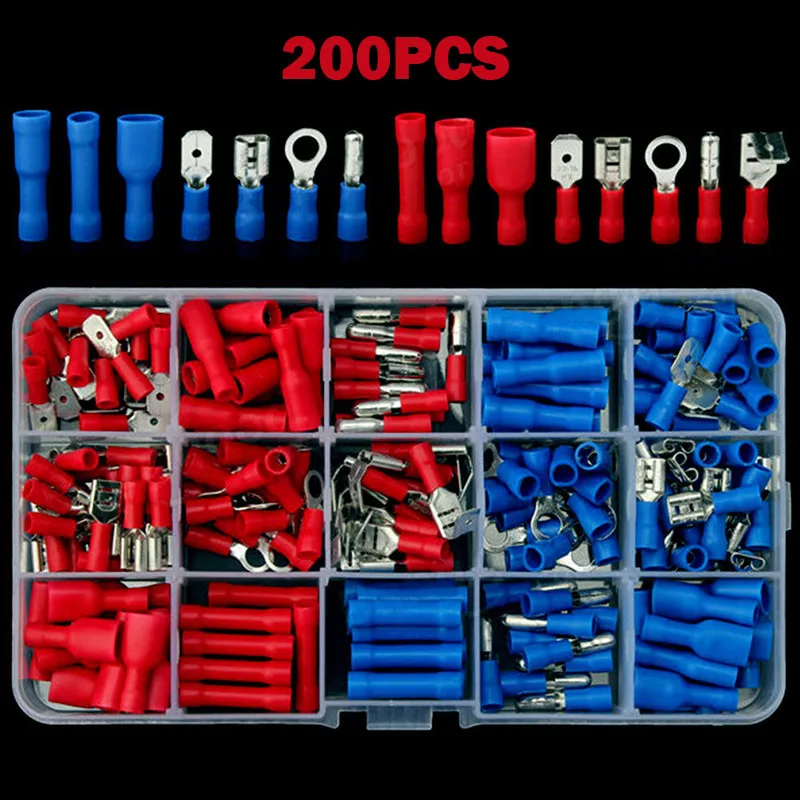 Electrical Assorted Insulated Wire Cable Terminal Crimp Connector Spade Set Kit TSH Shop