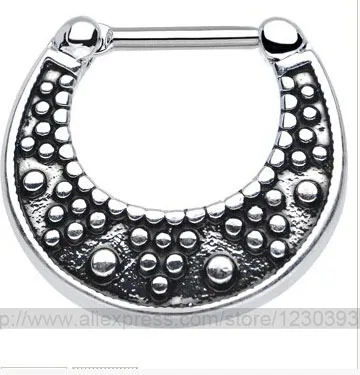 

Hot New Design Titanium Steel Nose Ring Aztec Wonders Septum Clicker Nose Stud Nose Piercing Stud Indian Nose Ring 3PCS