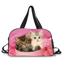 Модный Дамский багаж с 3D принтом кота, большой емкости, дорожная сумка с принтом, дорожная сумка, повседневная сумка