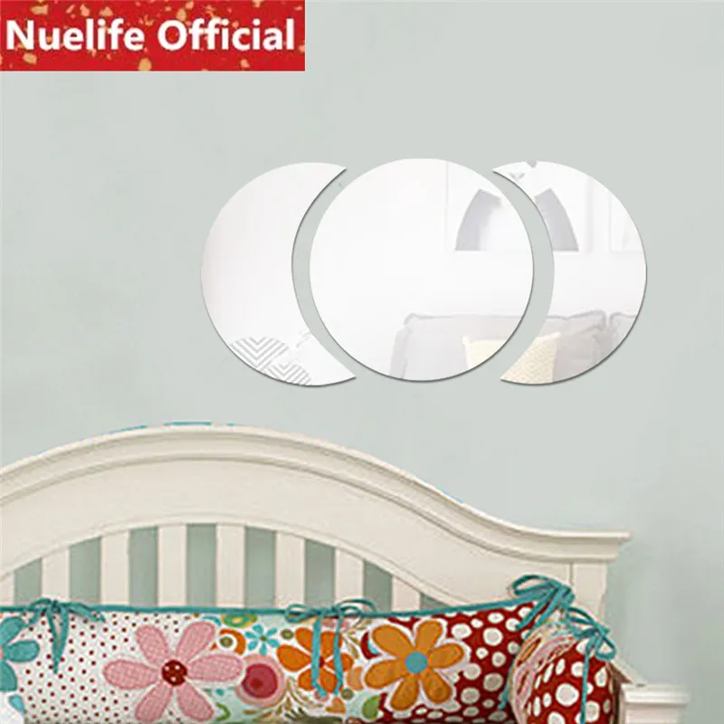

Bright moon circular semi-circular pattern mirror stickers living room bedroom dining room TV sofa background wall stickers N4
