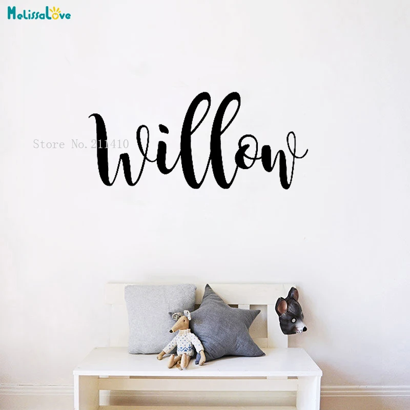 

Custom Baby Name Simple Wall Sticker Vinyl Home Decor Personalized Decals Removable Nursery Girls Room Lovely Poster T1540