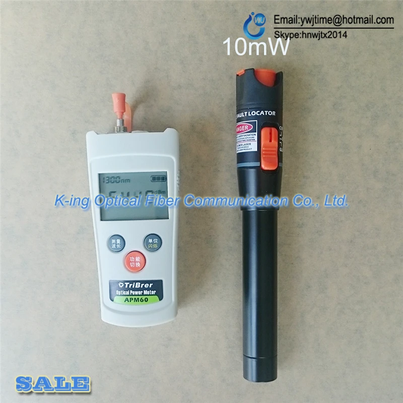 

Mini 2 In1 FTTH Fiber Optic Tool Kit Fiber Optical Power Meter -70+10dBm and 10km 10MW Visual Fault Locator Fiber optic test pen