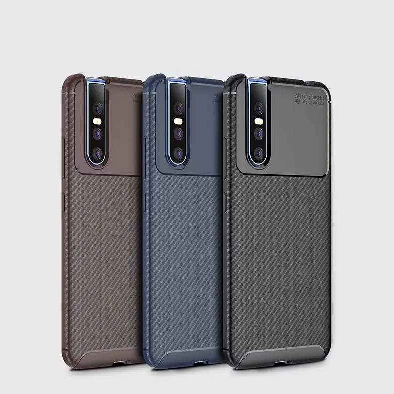 For VIVO V15 Pro Case Soft Silicone Carbon fiber Shockproof skin Protect Back Cover Case for vivo v15pro ful cover phone shell