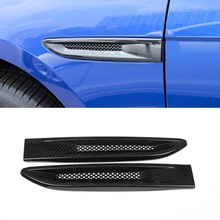 Корпус автомобиля боковое крыло вентиляционное отверстие углеродное волокно Текстура украшения ABS крышка 1 шт. для Jaguar F-PACE XE XFL