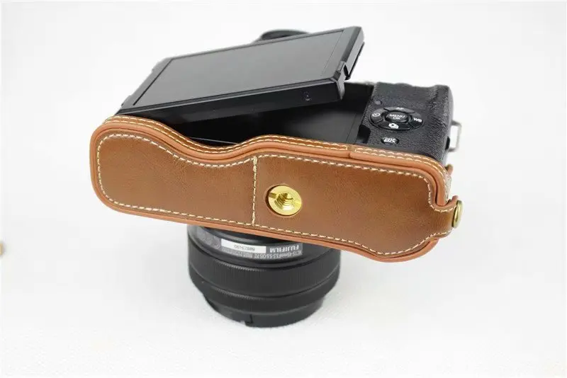 Чехол из искусственной кожи для камеры Fujifilm XT100 полуоблегающий чехол открытая