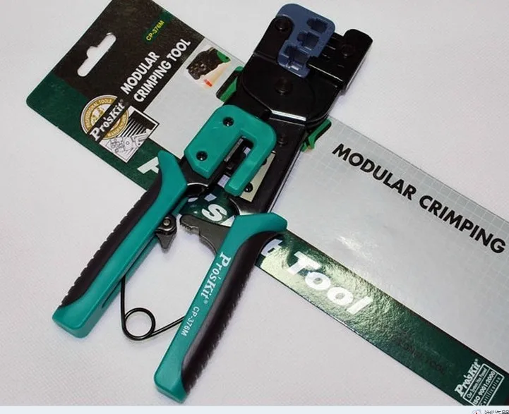 

Pro'sKit CP-376M Modular Crimping Tool(225mm),4p 6p 8p ethernet cable crimping plier,3 1 ratchet crimping plier