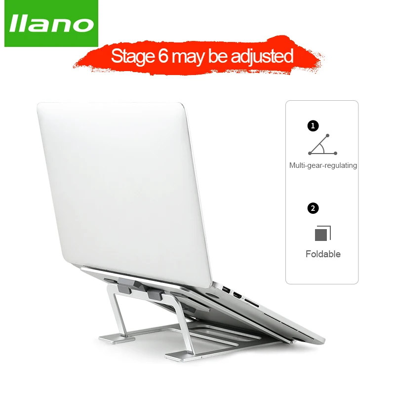 Silver Aluminum Laptop Stand Tablet Stand Universal for Apple MacBook Air Pro 11-15 inches Folding Adjustable Office Notebook