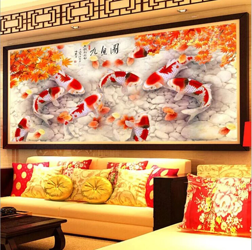 

Large Full Drill Diamond Painting,Diamond Embroidery,Maple Leaves, Night Fishes, Animals,Diamond Mosaic Cross Stitch Kit, Decor