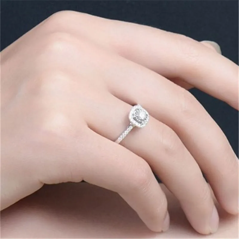 Olaru Мода Кристалл обручальное кольцо для женщин Новинка девушки AAA белый кубический цирконий обручальное кольцо Brincos Ювелирные изделия новые женские