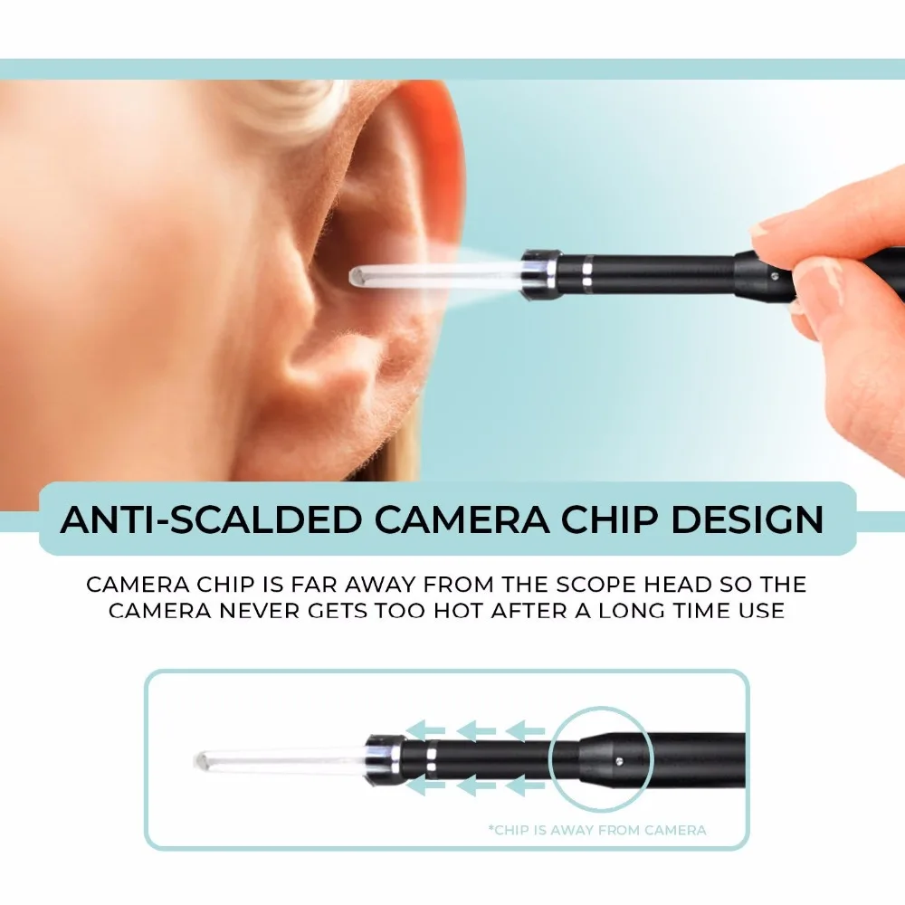 Визуальный эндоскоп Type C 3 в 1 с USB OTG для чистки ушей ложка ухочистка