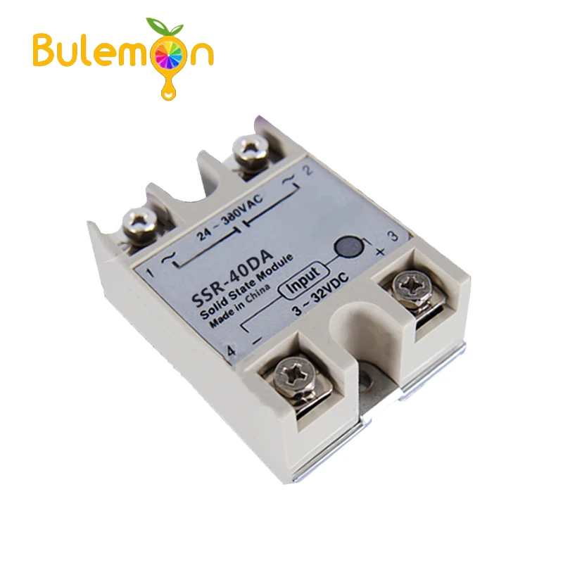 

5pcs/lot SSR-40 DA Solid State Relay, DC to AC Solid State Relay Module SSR-40DA Temperature Controller 24V-380V 40A 250V