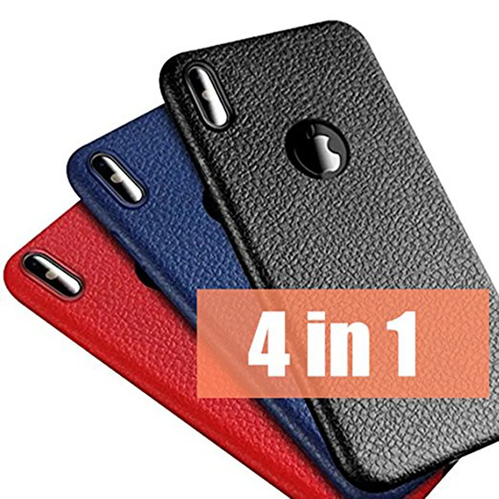 4 в 1 iphone x чехол для Apple i телефон силиконовый Роскошный coque capa тонкий | Мобильные