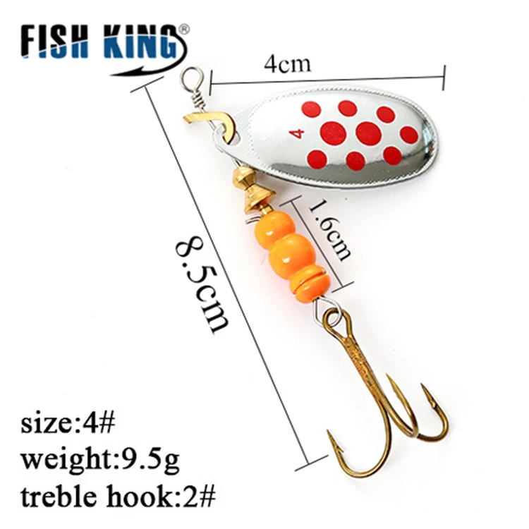 FISH KING 6 цветов 0#-5# Спиннер приманка с тройными крючками 35647-BR художественная приманка рыболовная приманка - Цвет: as photo