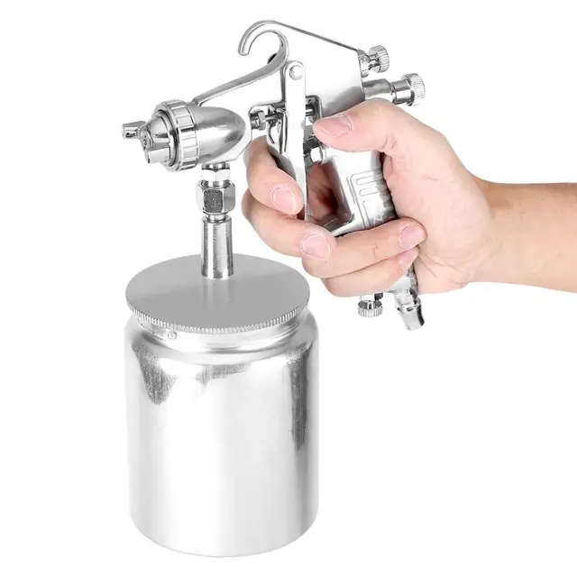 WALFRONT 1.5mm Pneumatic Spray Tools Nozzle 600CC Bottom Feeding Mode Air Paint Spray Tools Pneumatic Tool Portable