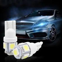 10 шт./компл. DC 12V T10 5050 5SMD Автомобильные светодиодные белый светильник автомобильной лампы основного хода автомобиля клиновидный для салона авто боковой габаритный яркий светильник s