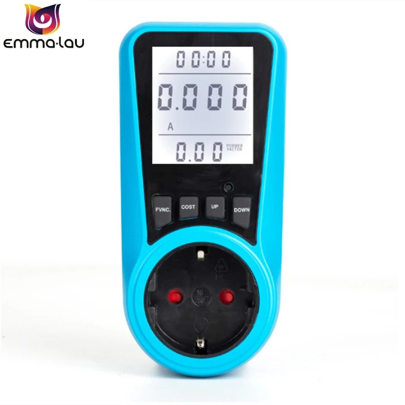 

230V 50Hz AC Power Meter EU Plug Socket Analyzer Digital Wattmeter Watt Energy Monitor LED Display Time Volt Amp Herz Kwh Price