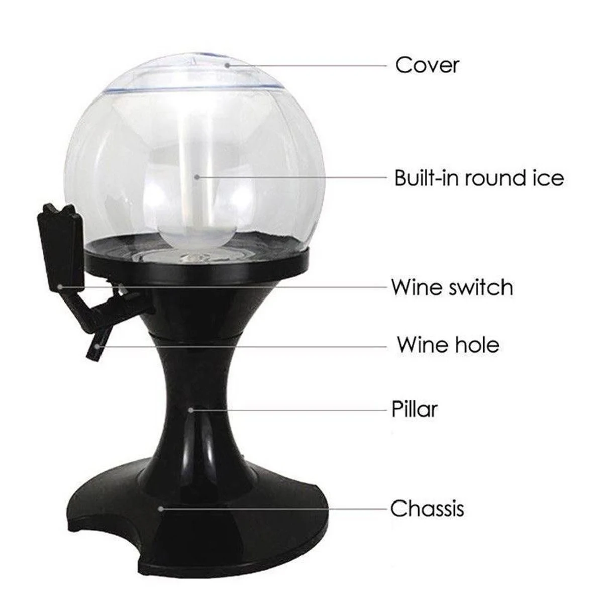  3.5L Beer Container Pourer Bar Ice Core Beer Beverage Dispenser Machine Container Pourer Bar Tool B