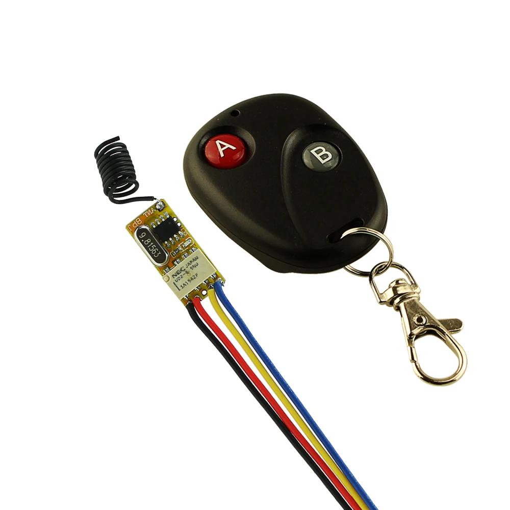 

Mini Remote Switch 3V 3.3V 3.6V 3.7V 4.5V 5V Micro Wireless Relay Switch NO COM NC Small Relay Receiver Transmitter Door Lock