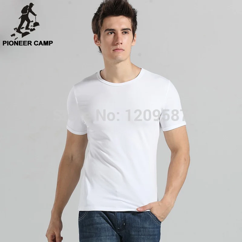 

Pioneer Camp 2017 summer men t shirt short sleeve brand fashion white basic o-neck casual elasticity cotton shirt activity