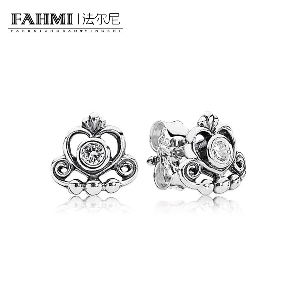 

FAHMI 100% Sterling silver 1:1 Glamour 290540CZ Earring My Princess Original Women wedding Fashion Jewelry 2018